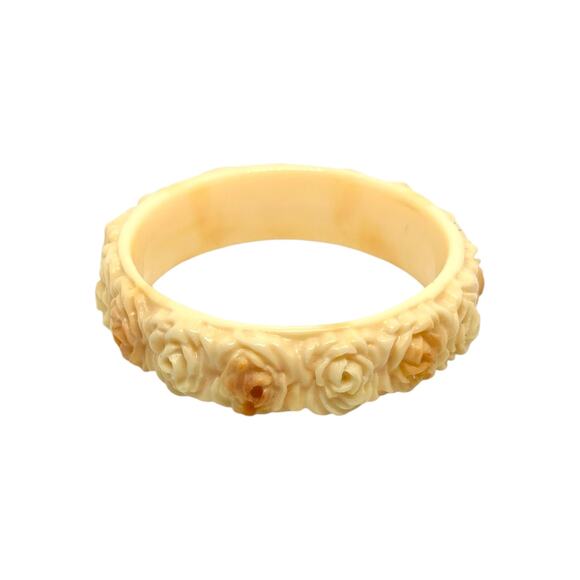 Celluloid Bangle Ivory color Vintage Bangle - Picture 5 of 5